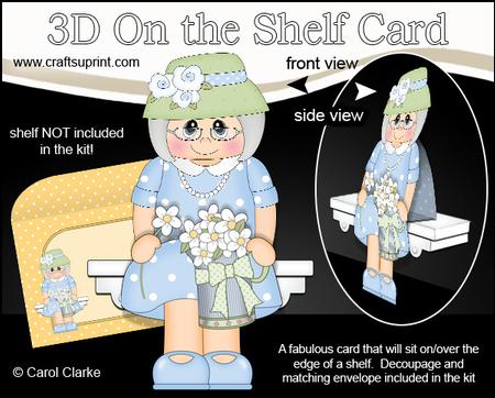 3D on the Shelf Card Kit - Gossip Galz - Flower Flora