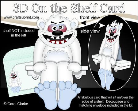 3D on the Shelf Card Kit - Little Big Foot Yeti Shmoops