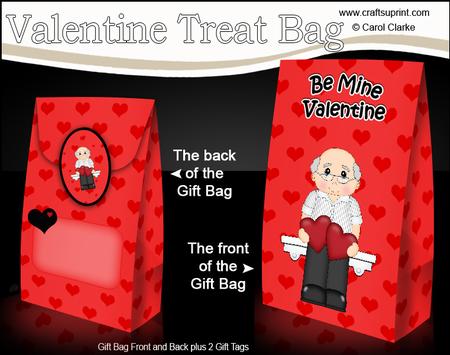 3D Valentine Romance Old Man Monty Gift Bag Mini Kit