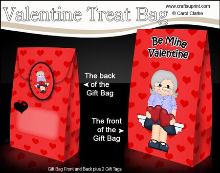 3D Valentine Romance Old Lady Vera Gift Bag Mini Kit