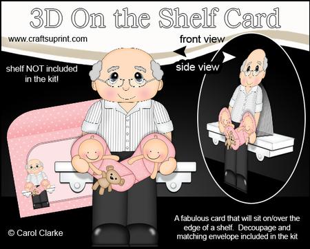 3D on the Shelf Card Kit - Edgar New Granddad of Baby Twins