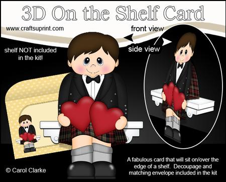 3D on the Shelf Card Kit - Love & Romance Scottish Boy Blair