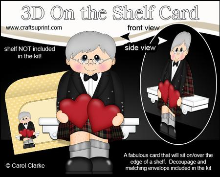 3D on the Shelf Card Kit - Love & Romance Scottish Man Doug