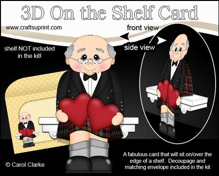 3D on the Shelf Card Kit - Love & Romance Scottish Man Errol