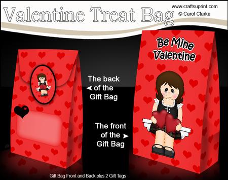 3D Valentine Romance Scottish Lady Gift Bag Mini Kit