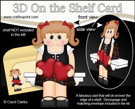 3D on the Shelf Card Kit - Love & Romance Scottish Girl