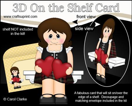 3D on the Shelf Card Kit - Love & Romance Scottish Lady