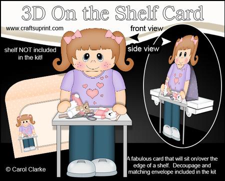 3D on the Shelf Card Kit - Little Crafter Girl Effe