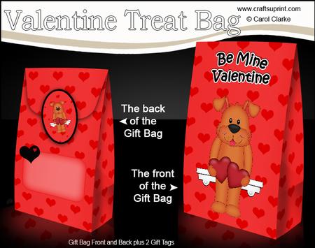 3D Valentine Romance Rusty Dog Gift Bag Mini Kit