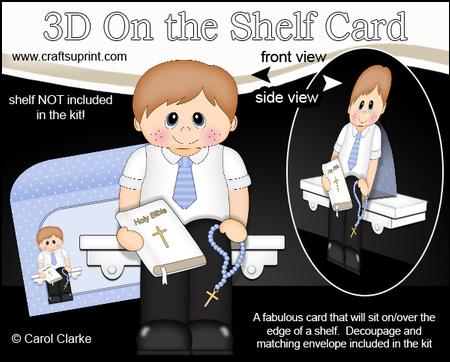 3D on the Shelf Card Kit - 1st Holy Communion Boy Ezra