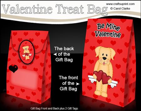 3D Valentine Romance Labrador Dog Gift Bag Mini Kit