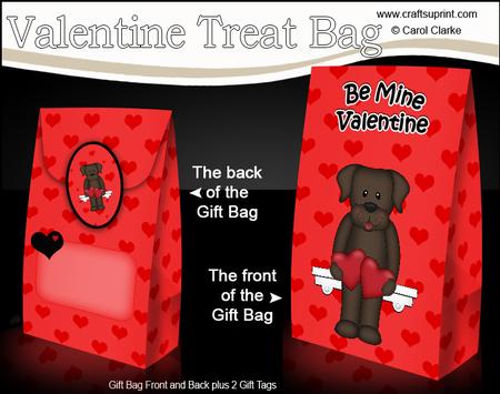 3D Valentine Romance Labrador Dog Gift Bag Mini Kit