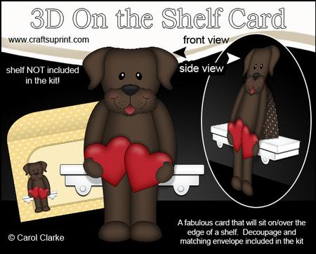 3D on the Shelf Card Kit - Love & Romance Labrador Dog
