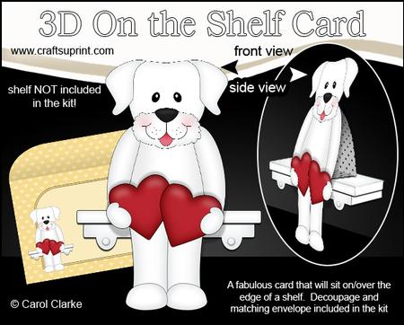 3D on the Shelf Card Kit - Love & Romance Labrador Dog