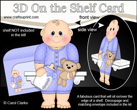 3D on the Shelf Card Kit - Cute New Little Baby Boy Milo