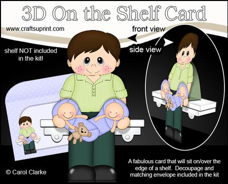 3D on the Shelf Card Kit - Ben New Daddy of Baby Twins