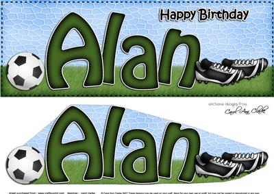Large Dl Birthday Alan Football Card & 3D Decoupage