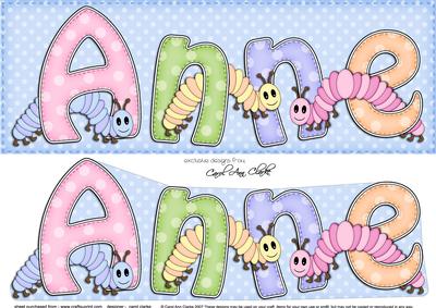 Large Dl Anne Caterpillars Card & 3D Decoupage