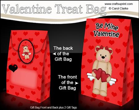 3D Valentine Romance Teddy Bear Gift Bag Mini Kit
