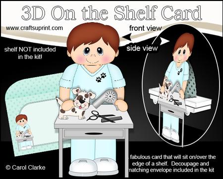 3D on the Shelf Card Kit - Little Dog Groomer Evan