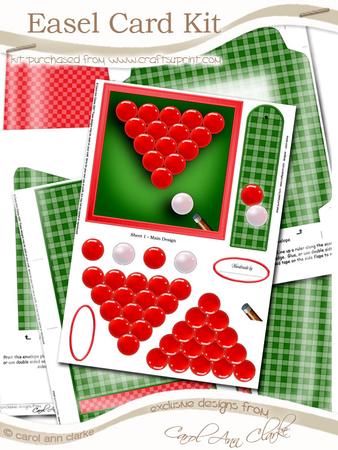 Snooker Easel Card Kit with 3D Decoupage