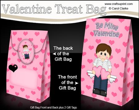 3D Valentine Romance Cute Little Boy Gift Bag Mini Kit