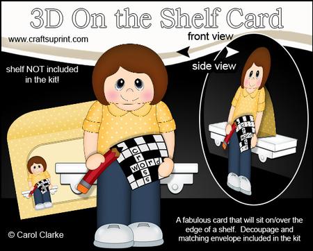 3D on the Shelf Card Kit - Crossword Lady Peg