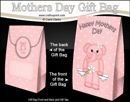 3D Lola Elephant's Flower Mothers Day Gift Bag Mini Kit