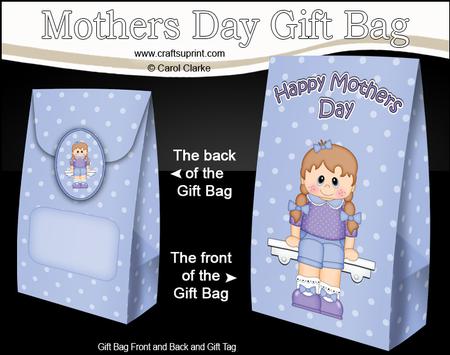 3D Little Girl Laura Mothers Day Gift Bag Mini Kit