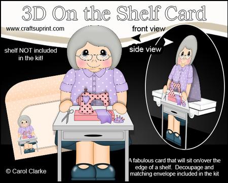 3D on the Shelf Card Kit - Gossip Galz - Sewing Sheri