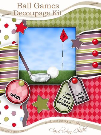 Golf Kit with 3D Decoupage
