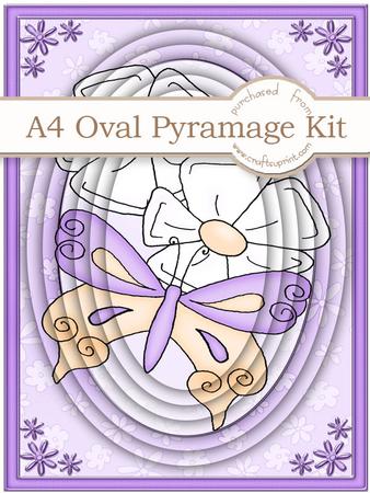 A4 Fluttery Butterfly in Violet Pyramage Kit