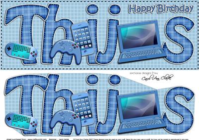 Large Dl Birthday Thijs Gadgets & Gizmos 3D Decoupage