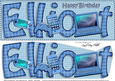 Large Dl Birthday Elliot Gadgets & Gizmos 3D Decoupage