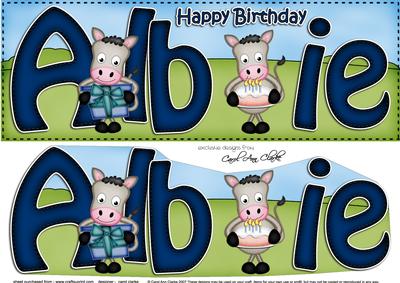 Large Dl Birthday Albie Gigi Horses 3D Decoupage