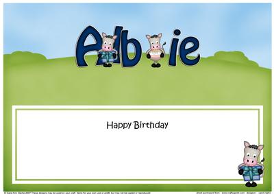 Large Dl Birthday Albie Gigi Horses Insert