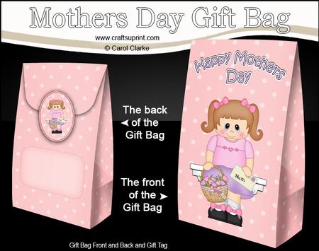 3D Little Girl Dara Mothers Day Gift Bag Mini Kit