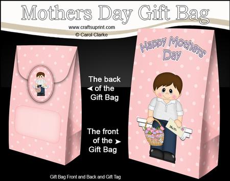 3D Little Boy Chuck Mothers Day Gift Bag Mini Kit