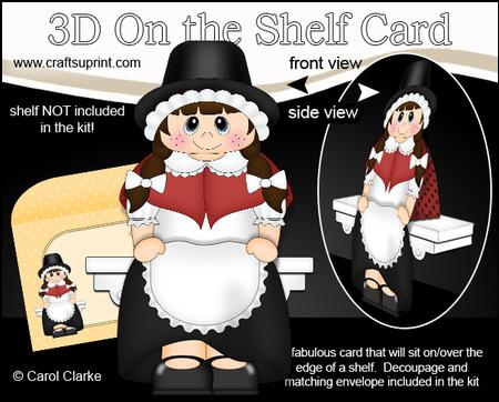 3D on the Shelf Card Kit - Little Welsh Girl Caryl