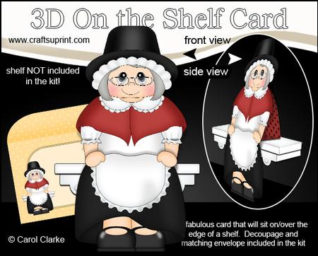 3D on the Shelf Card Kit - Little Welsh Old Lady Nerys