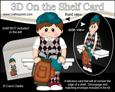 3D on the Shelf Card Kit - Little Golf Boy Johan