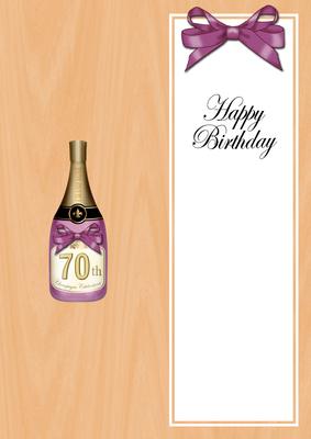 Large Dl 70th Birthday Champers in a Box Insert