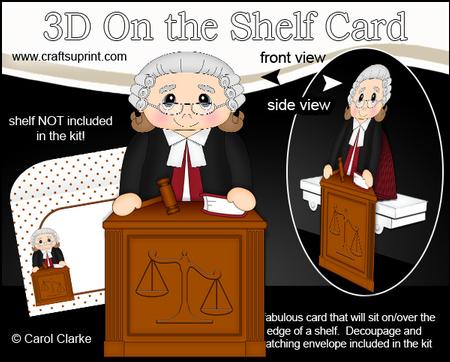 3D on the Shelf Card Kit - Little High Court Judge Jones