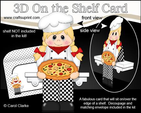3D on the Shelf Card Kit - Little Pizza Chef Lina