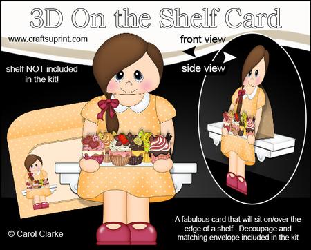 3D on the Shelf Card Kit - Little Cupcake Teen Cally