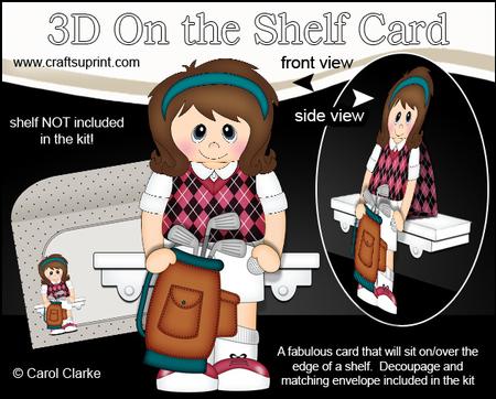 3D on the Shelf Card Kit - Little Golf Lady Patty