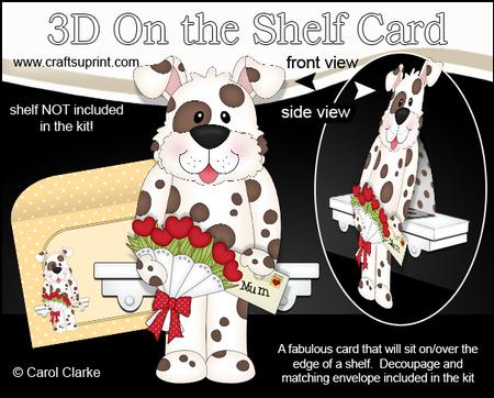 3D on the Shelf Card Kit - Spotty Dog's Flowers for Mum
