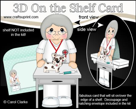 3D on the Shelf Card Kit - Little Old Lady Vet Effie