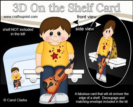 3D on the Shelf Card Kit - Little Violinist Player Boy Ward