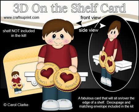 3D on the Shelf Card Kit - Little Jammy Dodger Boy Guy